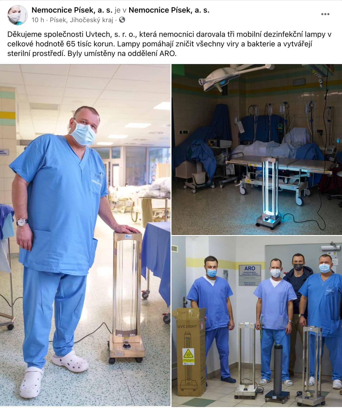 status nemocnice pisek predani lamp